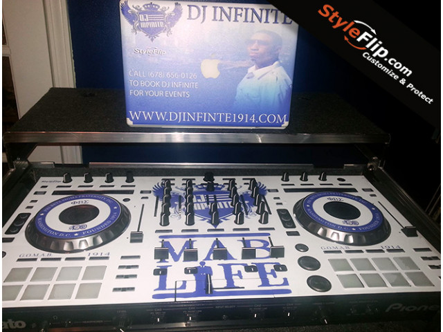 Pioneer DDJ SX Custom Decal DJ Infinite Blue & White
