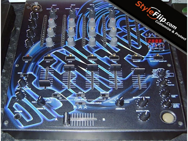Pioneer DJM-600 Custom Skin Dis Enage Blue Swirl Text