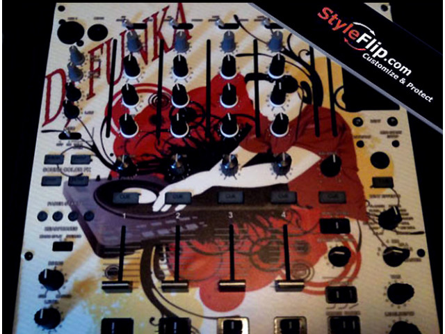 Pioneer DJM 800 DJ Funka Red DJ Abstract White Custom Skin