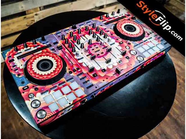 Pioneer DDJ-RX Skin Pink Flower Custom Psychedelic