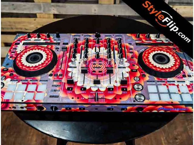 Pioneer DDJ-RX Skin Pink Flower Custom Psychedelic - Two