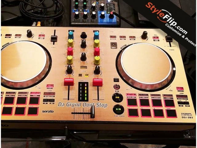 Pioneer DDJ SB3 Gold Skin Decal StyleFLip DJ Grynd