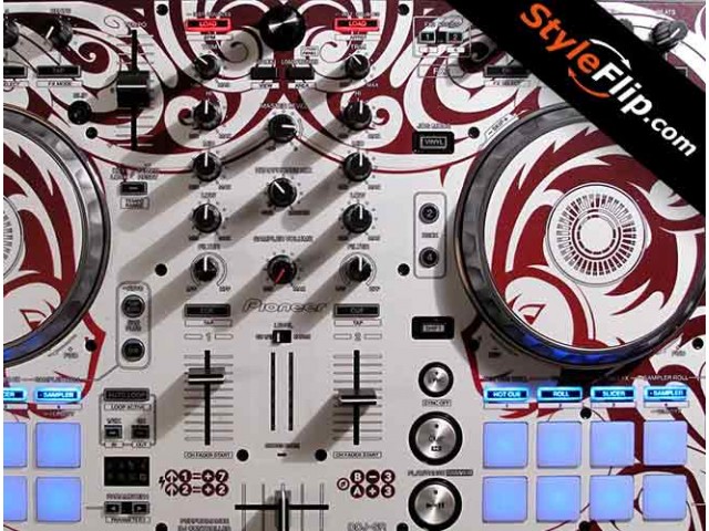 Pioneer DDJ-SR Skin Styleflip Red White Design