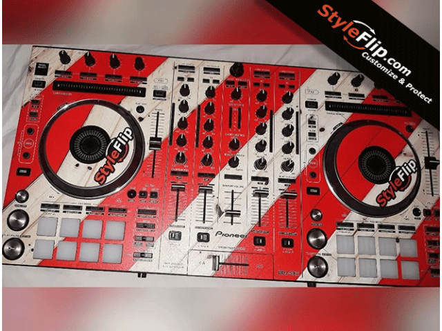 Pioneer DDJ SX2 Custom Skin StyleFlip Decal Red White Candycane