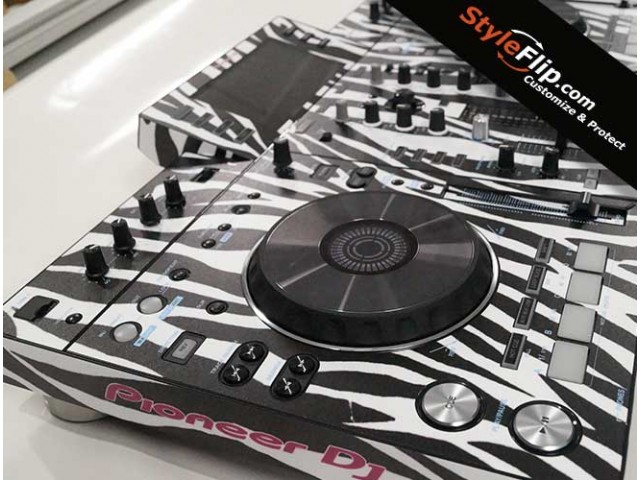 Pioneer XDJ-RX Custom Black White Zebra Print Skin