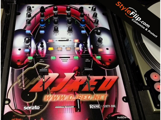 Rane 61 Styleflip Custom Skin DJ Red Headphones White Black