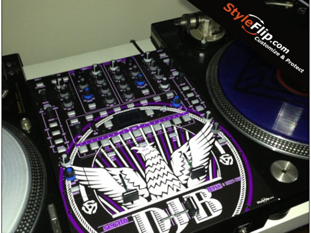 Rane Sixty Two Styleflip Custom Skin DJ B Eagle Emblem White Black Purple