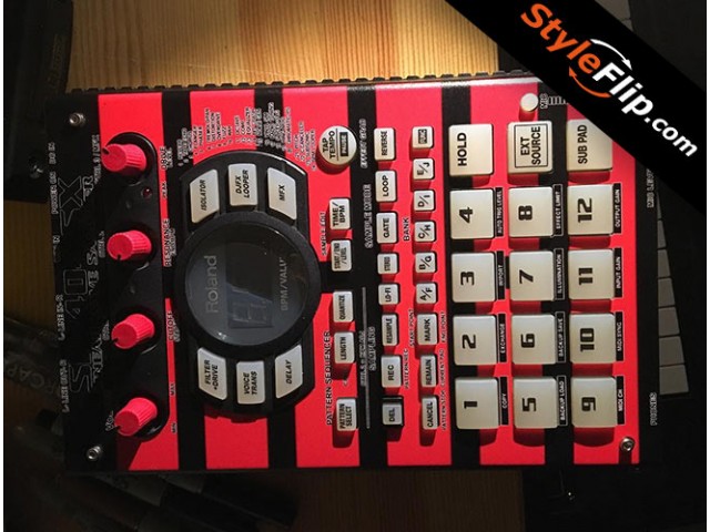 Roland SP-404 SX Custom Simple Red Black Stripes
