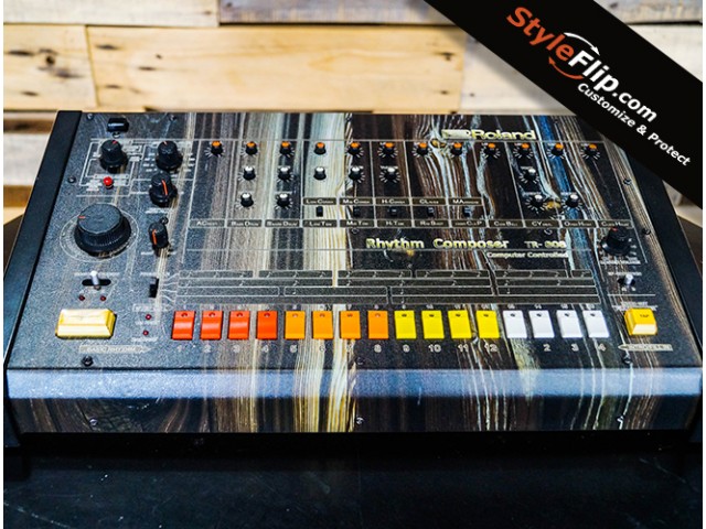 Roland TR-808 Custom Dark Wood Skin Decal