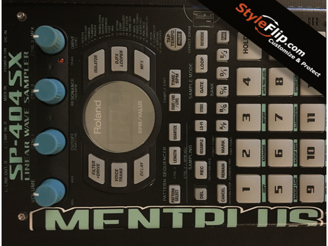 Roland SP 404 SX Custom Skin Black Clean Decal