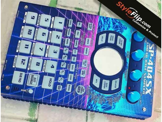 Roland SP 404 SX Custom StyleFlip Skin Retro Neon