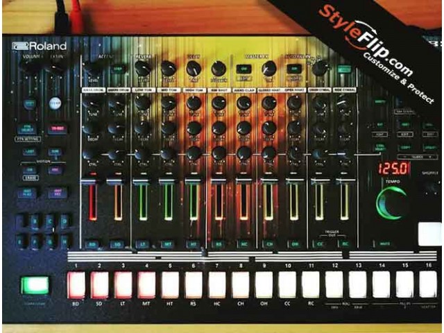 Roland TR 8S Custom StyleFlip Skin Rainbow Design