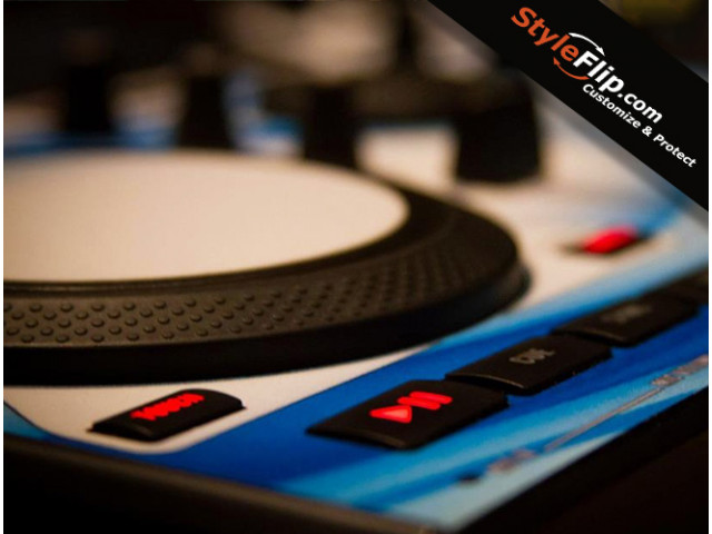 Stanton-SCS-4DJ Styleflip Custom White & Blue Skin Decal 04