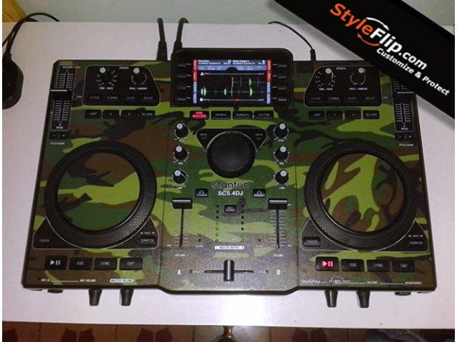 Stanton SCS-4DJ Styleflip Custom Skin Decal Green Camo