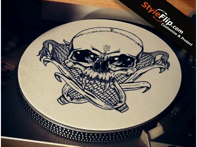 Styleflip Custom Black & White Skull Slipmat Corn