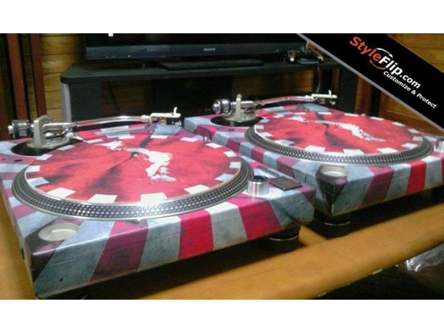 Technics 1200 Custom Styleflip Skin Redandwhite