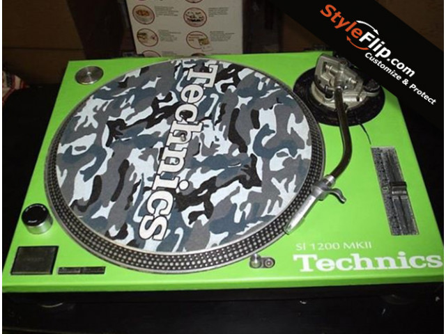 Technics SL 1000 MK2 M3D MK5 M5G Camo Lime Green Custom Skin