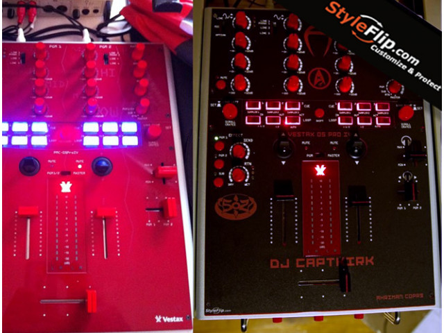 Vestax PMC-05 Pro IV Custom Styleflip Skin Decal Red & Black