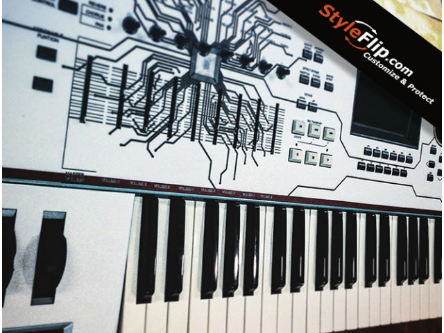 Yamaha Motif Custom White Lightening Skin Decal