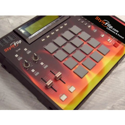 Akai MCP-2500 Styleflip Custom Skin Black Red Flame