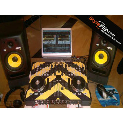 American Audio VMS 4 Cyberdex Yellow Black Tape Custom Skin