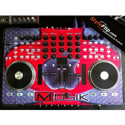 American Audio VMS 4 Steel Apple Musik Red Custom Skin