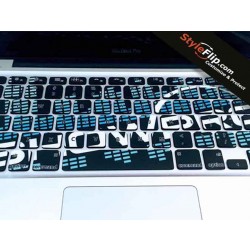 Apple MacBook Pro Skin StyleFlip Keyboard Decal Blue Music