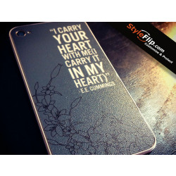 Custom Grey iPhone Styleflip Skin Quote Flowers