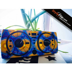 Custom Pioneer RMX-500 Blue Yellow Hive Design Skin