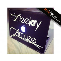 Deejay Amuze Custom Decal Apple MacBook Pro Black Aux Cords
