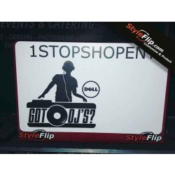 Dell Laptop Skin Custom Decal DJ White StyleFlip Design