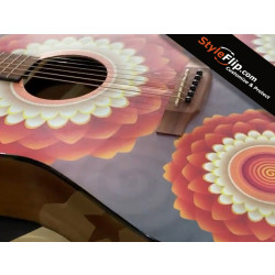 Fender FT-100 Acoustic Guitat Flower Skin 2