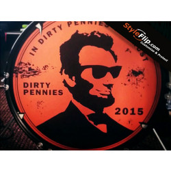 Kick Drum Skin Custom Dirty Pennies 24 Inch Decal