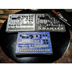 Korg Electribes Custom Marble Skins Blue White Black