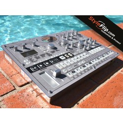 Korg SX-SD-EX Custom Skin Decal StyleFlip Silver Design Poolside Gear DJ