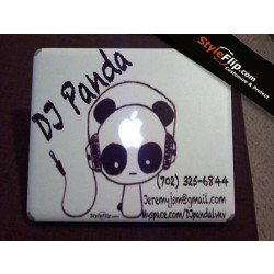 Macbook Pro Custom Styleflip Skin DJ Panda Heaphones White
