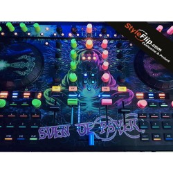 NI Traktor Kontrol S4 Psychedelic Skin Decal StyleFlip Neon