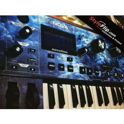 Novation Mini Nova Synthesizer Blue Lightning Clouds Skin