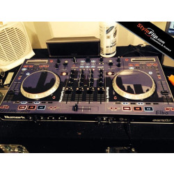 Numark NS6 Styleflip Custom Skin Purple Sky City Skyline