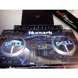 Numark NS7 Custom Styleflip Black Blue Skin Decal Dell