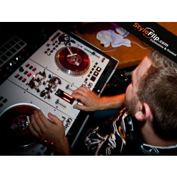 Numark NS7 Custom Styleflip White Red Skin Decal DJ SKD