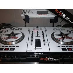 Numark NS7 Custom Styleflip White Skin Decal Black Star