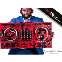 Numark NS7 3 Custom Decal StyleFlip Skin DJ Red Design Club