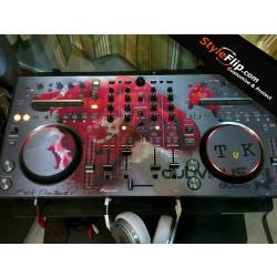 Pioneer DDJ T1 Custom Styleflip Skin Red Abstract Gray