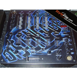 Pioneer DJM-600 Custom Skin Dis Enage Blue Swirl Text