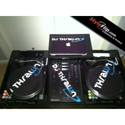 Pioneer DJM 909 Technics SL 1200 Apple MackBook Slipmat Custom DJ THRAWN Black Blue
