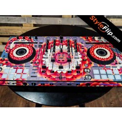Pioneer DDJ-RX Skin Pink Flower Custom Psychedelic - Two