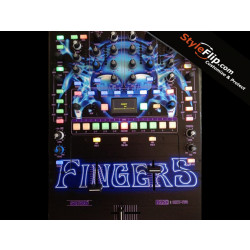 Rane Sixty Two Custom Skin Finger 5 Black Blue Abstract Glow