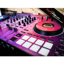 Roland DJ 808 Custom Skins Dreamscape Purple Pink Angled