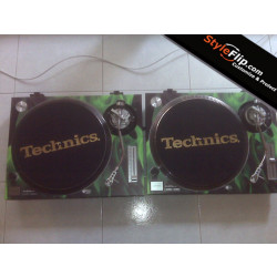 Technics SL-1200MK2 Styleflip Custom Skin Black Green